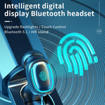 Auricular Bluetooth True Wireless C1 5.0 TWS com Display Digital Táctil Poligonal e Caixa de Carregamento, Poligonal
