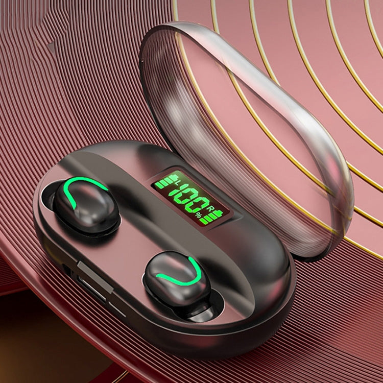 T2 Auricular Bluetooth 5.0 TWS com Ecrã Digital Tátil e Caixa de Carregamento, T2 (Preto), T2 (Vermelho), T2 (Branco)