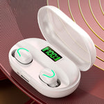 T2 Auricular Bluetooth 5.0 TWS com Ecrã Digital Tátil e Caixa de Carregamento, T2 (Preto), T2 (Vermelho), T2 (Branco)