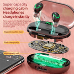 T2 Auricular Bluetooth 5.0 TWS com Ecrã Digital Tátil e Caixa de Carregamento, T2 (Preto), T2 (Vermelho), T2 (Branco)