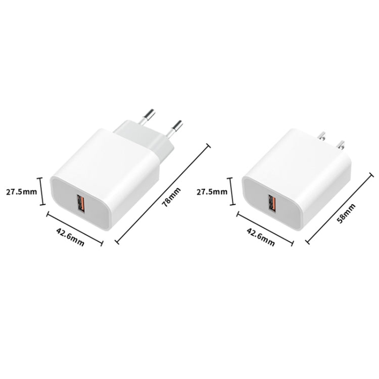 M117 Carregador Flash de Viagem USB Único 2.4A, Ficha UE, USB Único