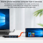 Estação de ancoragem multifunções ROCK RT16 5 em 1 Type-C / USB-C para HDMI + 4 USB 3.0 HUB conversor expansor, RT16