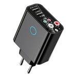 K16 Transmissor e Recetor de Áudio Bluetooth 5.0 Plug-in com Saída Dupla 3.5mm AUX + RAC e Comando à Distância, Ficha EU, Ficha EU