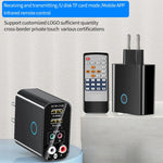 K16 Transmissor e Recetor de Áudio Bluetooth 5.0 Plug-in com Saída Dupla 3.5mm AUX + RAC e Comando à Distância, Ficha EU, Ficha EU