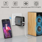 K16 Transmissor e Recetor de Áudio Bluetooth 5.0 Plug-in com Saída Dupla 3.5mm AUX + RAC e Comando à Distância, Ficha EU, Ficha EU