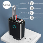 K16 Transmissor e Recetor de Áudio Bluetooth 5.0 Plug-in com Saída Dupla 3.5mm AUX + RAC e Comando à Distância, Ficha EU, Ficha EU