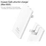 Carregador de Viagem Ultra-fino Original Huawei 66W GaN com Adaptador de Energia e Cabo Type-C / USB-C