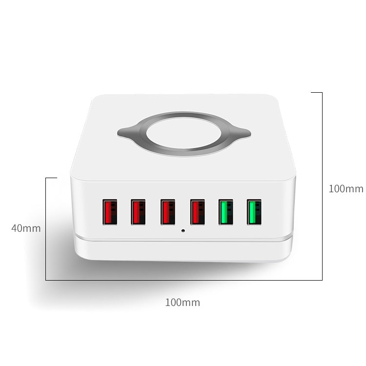 E6 Estação de Carregamento Sem Fios Multifuncional 7 em 1 Suporte Inteligente USB
