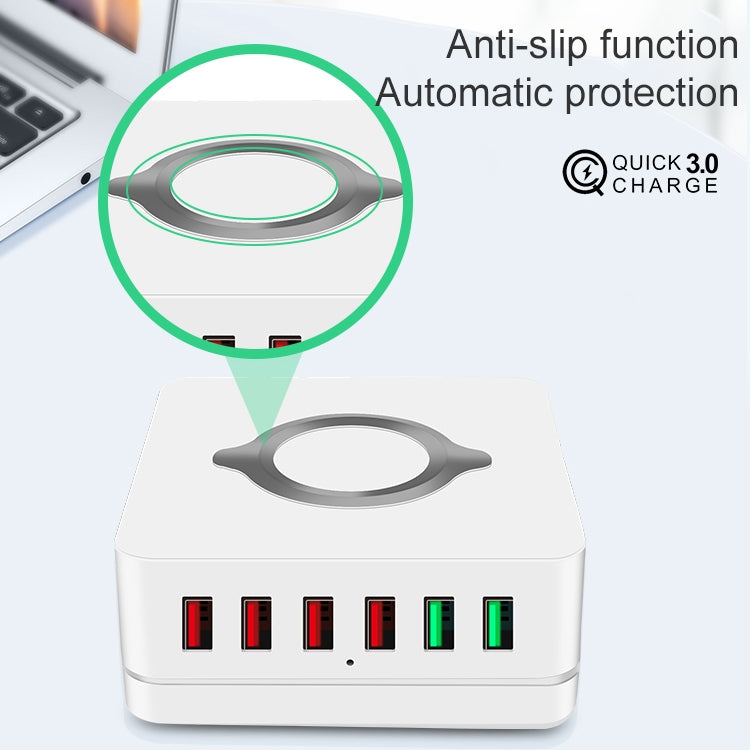 E6 Estação de Carregamento Sem Fios Multifuncional 7 em 1 Suporte Inteligente USB