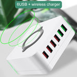E6 Estação de Carregamento Sem Fios Multifuncional 7 em 1 Suporte Inteligente USB