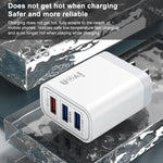 Carregador de Viagem IVON AD37 5A QC 3.0 com Três Portas USB, Ficha US, AD37