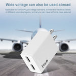 Carregador de Viagem IVON AD38 5V 2.1A com Dupla Porta USB, Ficha US, AD38