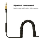 Cabo de Auriculares Macho para Macho 3,5mm com Controlo de Chamadas por Fio para Auriculares Marshall, Comprimento do Cabo: 1,25m-1,8m, Versão com Controlo de Chamadas por Fio