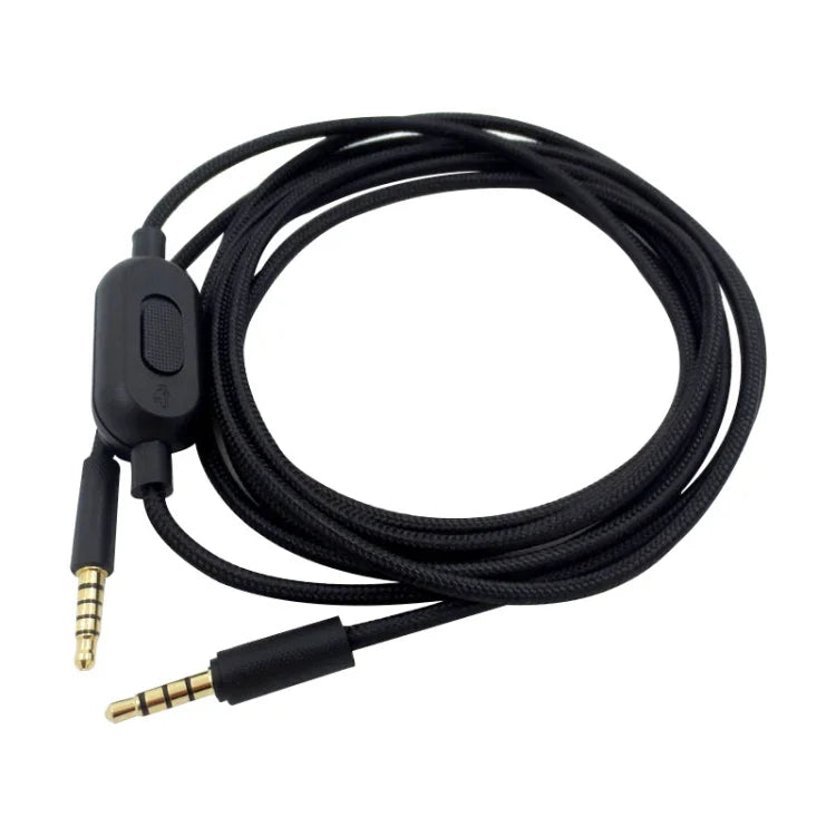 Cabo de Áudio para Auriculares Gaming Macho para Macho 3,5mm Logitech G433 / G233 / G Pro / G Pro X com Controlo por Fio, Comprimento do Cabo: 2m