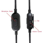 Cabo de Áudio para Auriculares Gaming Macho para Macho 3,5mm Logitech G433 / G233 / G Pro / G Pro X com Controlo por Fio, Comprimento do Cabo: 2m