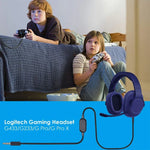 Cabo de Áudio para Auriculares Gaming Macho para Macho 3,5mm Logitech G433 / G233 / G Pro / G Pro X com Controlo por Fio, Comprimento do Cabo: 2m