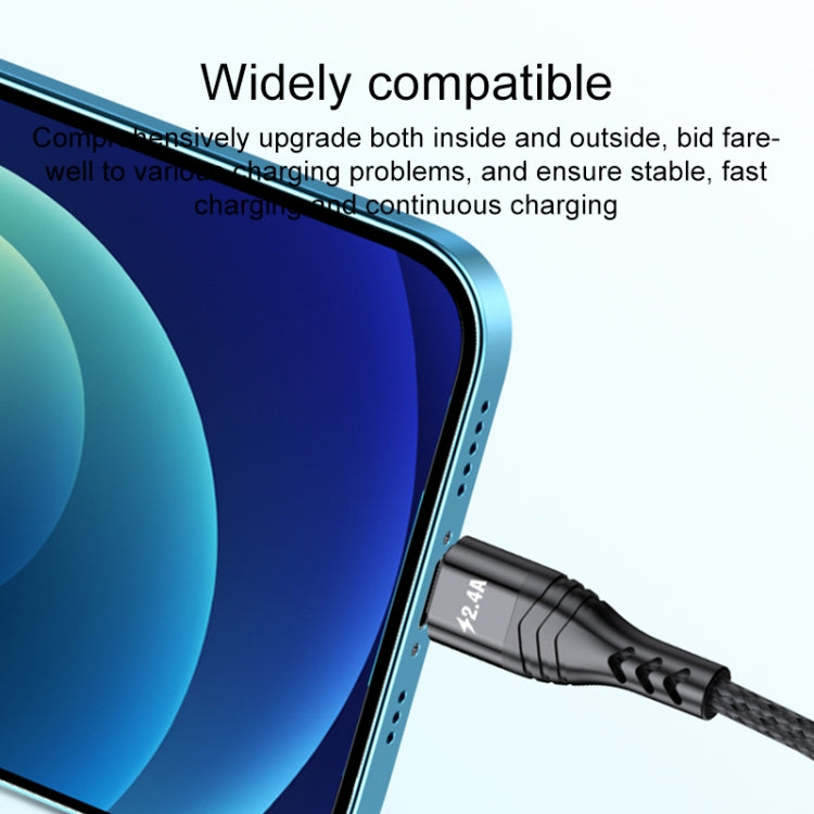 Cabo de Dados de Carregamento Rápido 4 em 1 66W 6A USB para 8 Pinos + Micro USB + Duplo USB-C / Type-C, Comprimento do Cabo: 1,2m, 1,2m, 1,2m 66W
