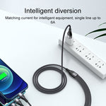 Cabo de Dados de Carregamento Rápido 4 em 1 66W 6A USB para 8 Pinos + Micro USB + Duplo USB-C / Type-C, Comprimento do Cabo: 2m, 2m, 2m 66W