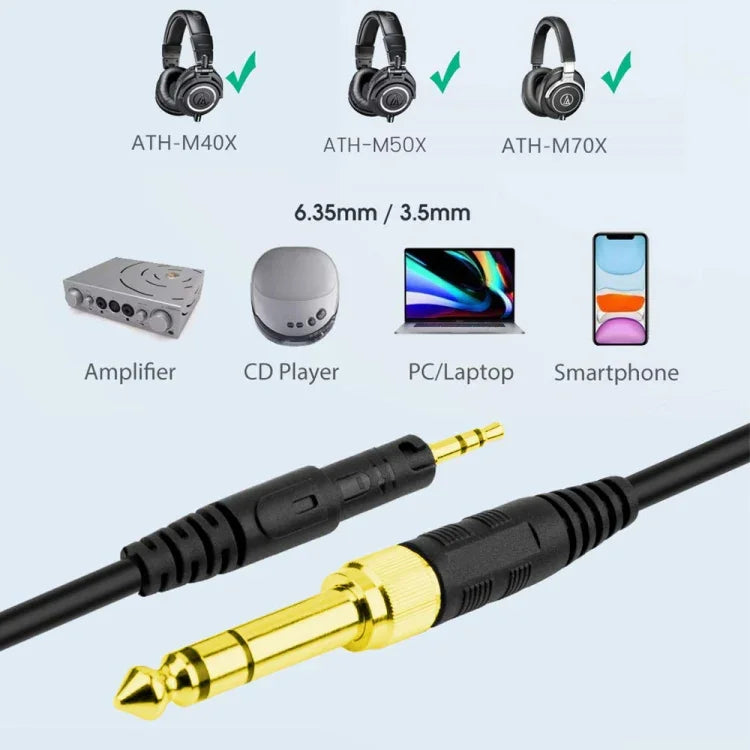 Cabo de Áudio para Auriculares com Mola Audio-Technica ATH-M50X / ATH-M40X ZS0088, Comprimento do Cabo: 1,4m-3m, ZS0088