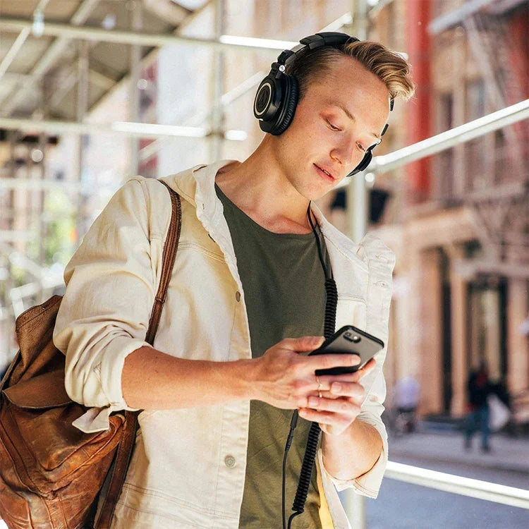 Cabo de Áudio para Auriculares com Mola Audio-Technica ATH-M50X / ATH-M40X ZS0088, Comprimento do Cabo: 1,4m-3m, ZS0088