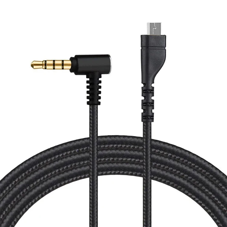 Cabo de Áudio para Auriculares SteelSeries Arctis 3 / 5 / 7 ZS0135, Comprimento do Cabo: 2m, Cabo de Áudio Preto, Cabo de Áudio Prateado