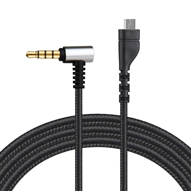Cabo de Áudio para Auriculares SteelSeries Arctis 3 / 5 / 7 ZS0135, Comprimento do Cabo: 2m, Cabo de Áudio Preto, Cabo de Áudio Prateado