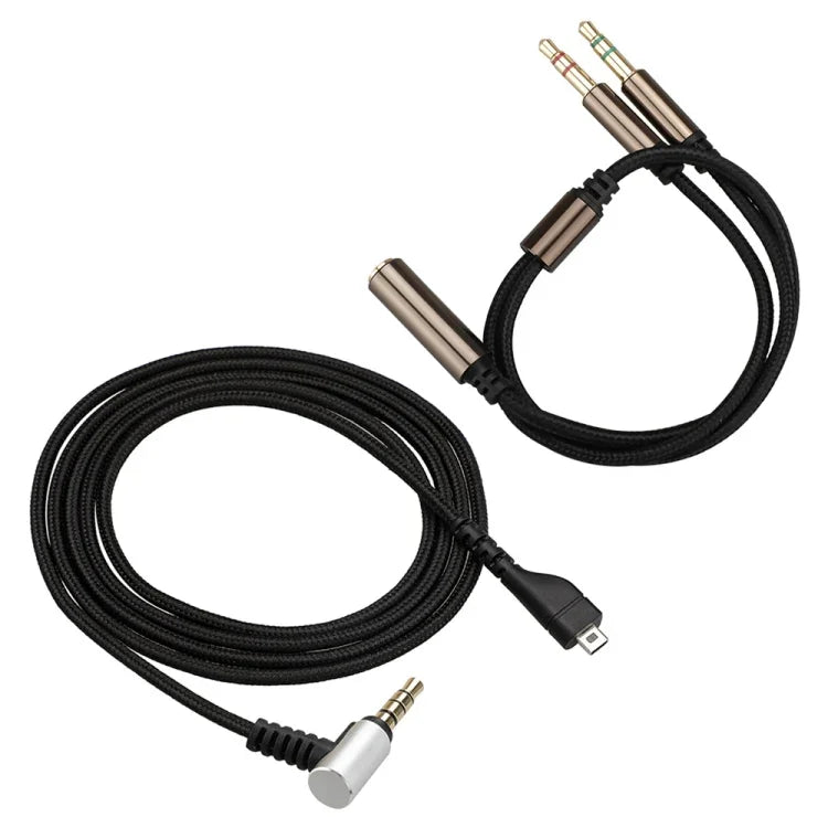Conjunto 2 em 1 Cabo de Áudio + Cabo Adaptador para Auriculares SteelSeries Arctis 3 / 5 / 7 ZS0135, Cabo de Áudio + Cabo Adaptador