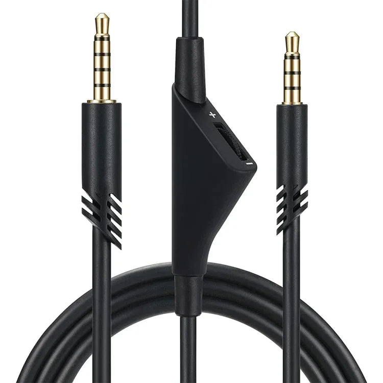 Cabo de Áudio para Auriculares com Controlo de Volume Macho para Macho 3,5mm Logitech Astro A10 / A40 / A30 ZS0175, Comprimento do Cabo: 2m, Para Logitech Astro A10 2m