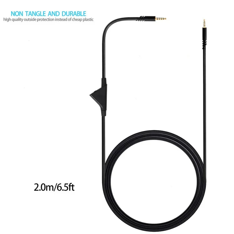 Cabo de Áudio para Auriculares com Controlo de Volume Macho para Macho 3,5mm Logitech Astro A10 / A40 / A30 ZS0175, Comprimento do Cabo: 2m, Para Logitech Astro A10 2m