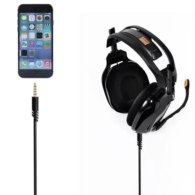 Cabo de Áudio para Auriculares com Controlo de Volume Macho para Macho 3,5mm Logitech Astro A10 / A40 / A30 ZS0175, Comprimento do Cabo: 2m, Para Logitech Astro A10 2m