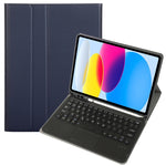 Para iPad 11 2025 / 10ª Geração 10.9 2022 Capa de Couro para Tablet com Teclado Tátil Bluetooth com Textura de Pele de Carneiro e Slot para Caneta A10B-A, A10B-A