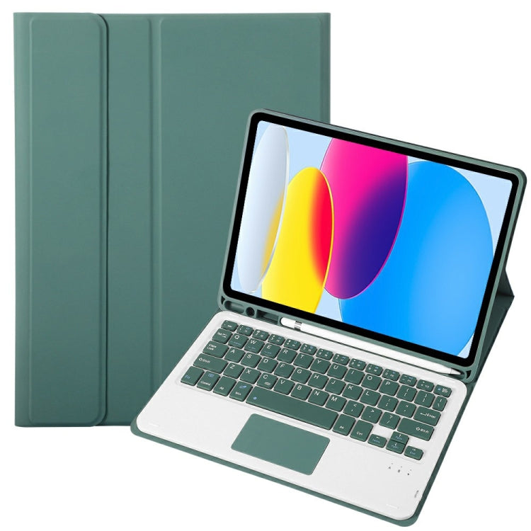 Para iPad 11 2025 / 10ª Geração 10.9 2022 Capa de Couro para Tablet com Teclado Tátil Bluetooth com Textura de Pele de Carneiro e Slot para Caneta A10B-A, A10B-A