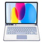 Para iPad 11 2025 / 10ª Geração 10.9 2022 Capa de Couro para Tablet com Teclado Tátil Bluetooth com Textura de Pele de Carneiro e Slot para Caneta A10B-A, A10B-A