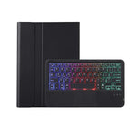 Para iPad 11 2025 / 10ª Geração 10.9 2022 Capa de Couro para Tablet com Teclado Tátil Bluetooth Retroiluminado com Textura de Pele de Carneiro e Slot para Caneta A10B-AS, A10B-AS