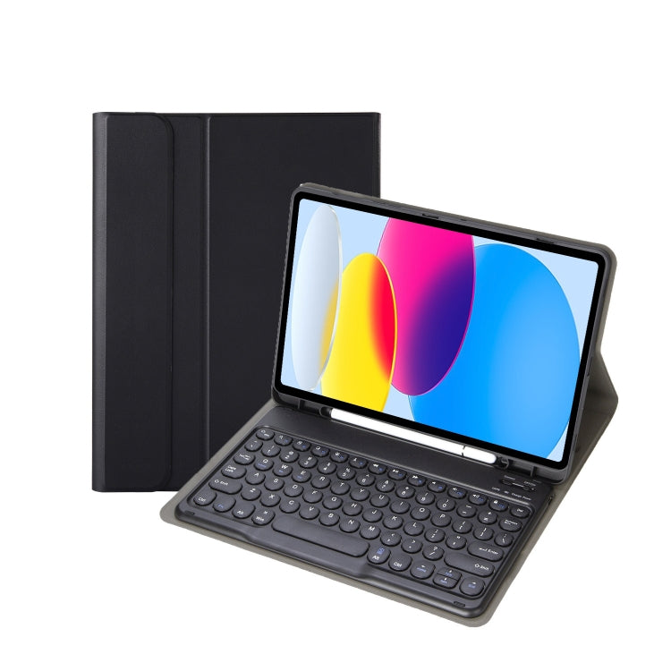 Para iPad 11 2025 / 10ª Geração 10.9 2022 YA10B Teclado Bluetooth com Textura de Pele de Cordeiro Capa de Couro para Tablet com Suporte para Caneta, YA10B