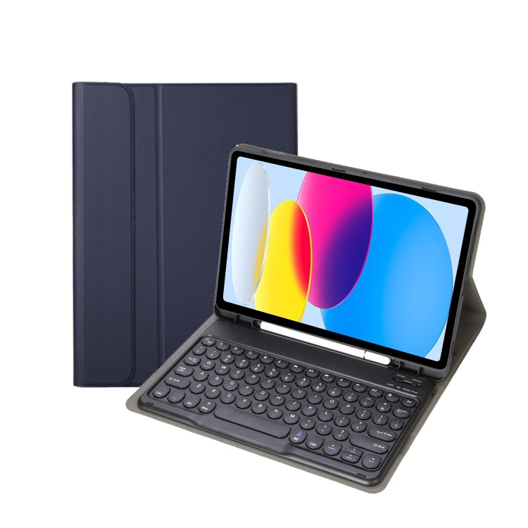 Para iPad 11 2025 / 10ª Geração 10.9 2022 YA10B Teclado Bluetooth com Textura de Pele de Cordeiro Capa de Couro para Tablet com Suporte para Caneta, YA10B