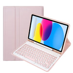 Para iPad 11 2025 / 10ª Geração 10.9 2022 YA10B Teclado Bluetooth com Textura de Pele de Cordeiro Capa de Couro para Tablet com Suporte para Caneta, YA10B
