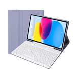 Para iPad 11 2025 / 10ª Geração 10.9 2022 YA10B Teclado Bluetooth com Textura de Pele de Cordeiro Capa de Couro para Tablet com Suporte para Caneta, YA10B