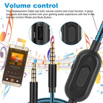 ZS0162 Cabo de Áudio com Controlo com Fios para Headset Gaming Logitech Astro A10 A40 A30, Versão com Controlo com Fios
