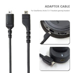 ZS0167 Cabo de Ligação para Placa de Som + Cabo Adaptador para Auscultadores Steelseries Arctis 3 5 7, Cabo para Placa de Som + Cabo Adaptador