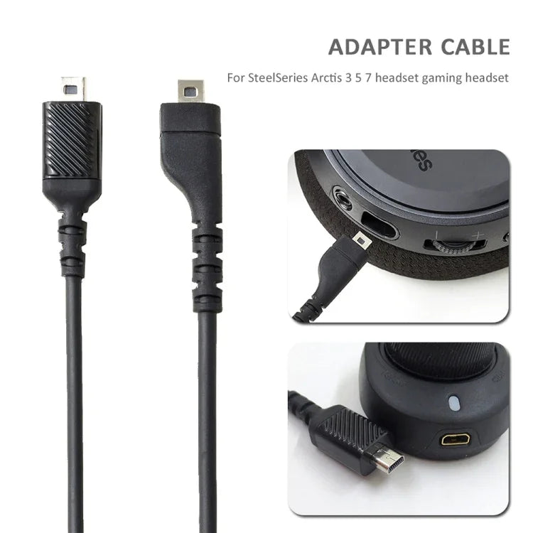 ZS0167 Cabo de Ligação para Placa de Som + Cabo Adaptador para Auscultadores Steelseries Arctis 3 5 7, Cabo para Placa de Som + Cabo Adaptador