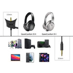 ZS0217 Cabo de Áudio para Headset Gaming com Cancelamento de Ruído para BOSE QC35I / QC35II