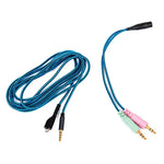 ZS0158 Cabo de Áudio para Headset Gaming com Plug Reto + Cabo Adaptador para SteelSeries Arctis 3 / 5 / 7, Plug Reto + Cabo Adaptador