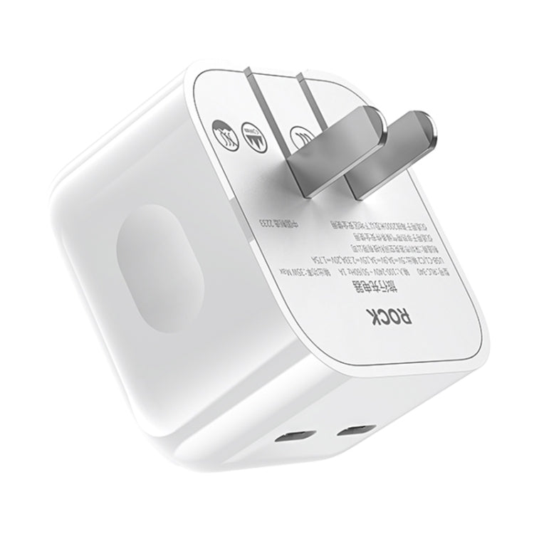 Carregador ROCK T58 35W com Dupla Porta USB-C / Type-C PD, Ficha CN, Ficha CN