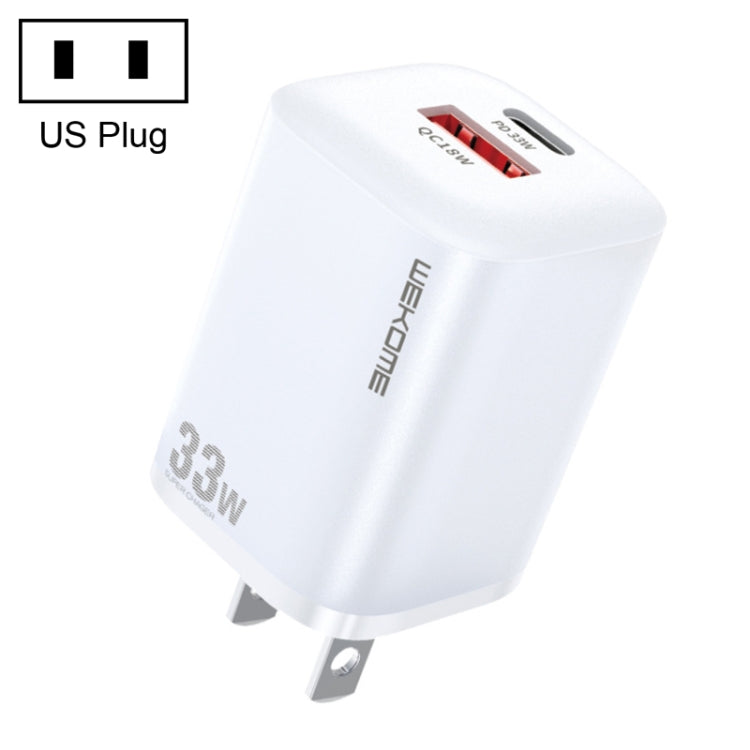 Carregador Rápido da Série de Energia WK WP-U140 33W USB+USB-C/Tipo-C, Especificações: Ficha EUA, 33W Ficha EUA