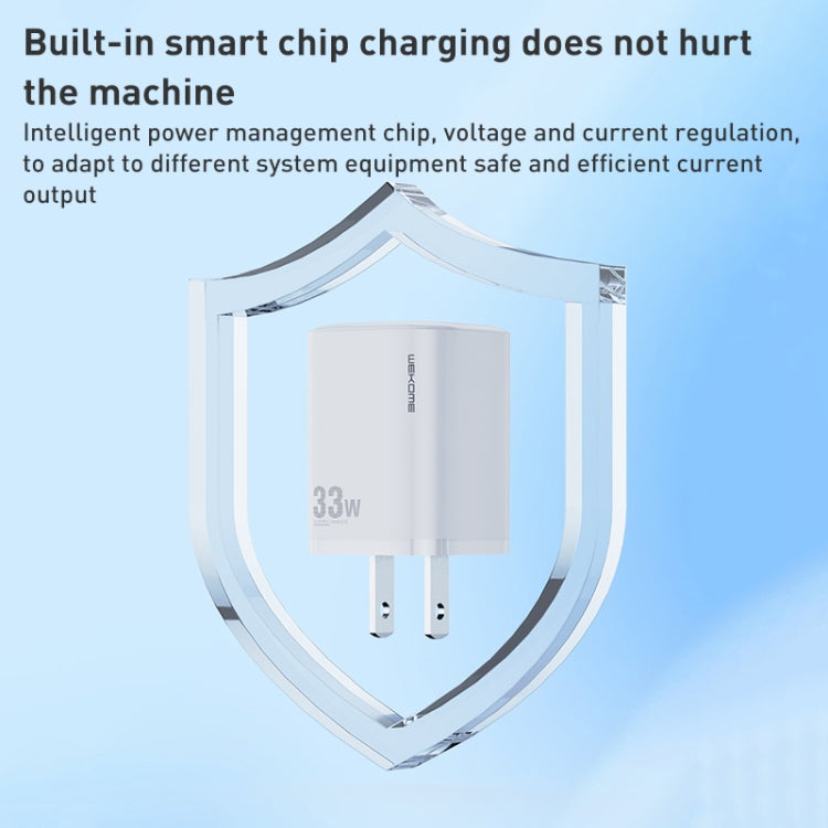 Carregador Rápido da Série de Energia WK WP-U140 33W USB+USB-C/Tipo-C, Especificações: Ficha EUA, 33W Ficha EUA