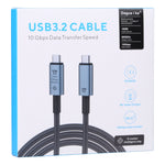 Cabo de Vídeo USB-C/Type-C para USB-C/Type-C 8K 10Gbps Compatível com USB 3.2, Comprimento: 1m, 10Gbps Type-C para Type-C