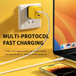 Carregador de Nitreto de Gálio com Dupla Interface USB-C/Tipo-C WK WP-U128 40W, Especificações: Ficha EUA, Ficha EUA