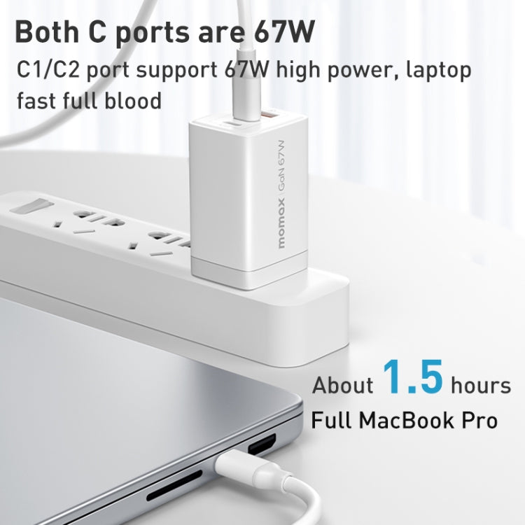 Adaptador de Energia de Carregamento Rápido MOMAX UM30 PD 67W, Ficha UK, Ficha UK