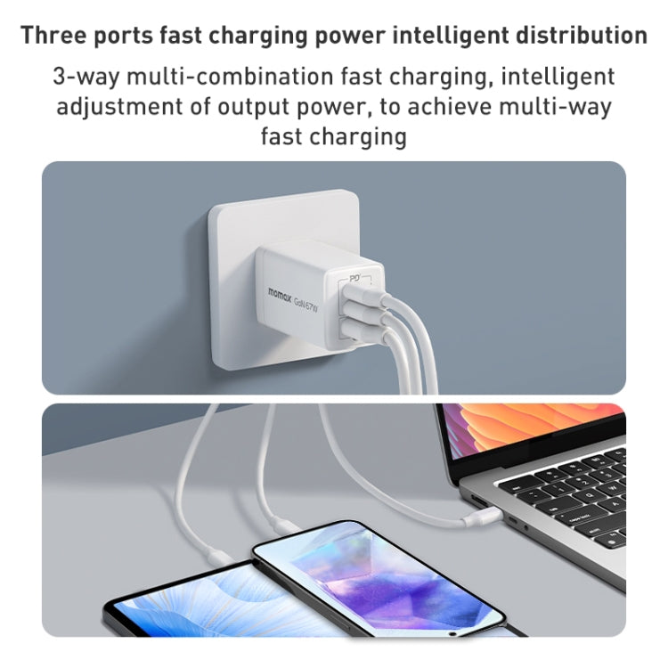 Adaptador de Energia de Carregamento Rápido MOMAX UM30 PD 67W, Ficha UK, Ficha UK